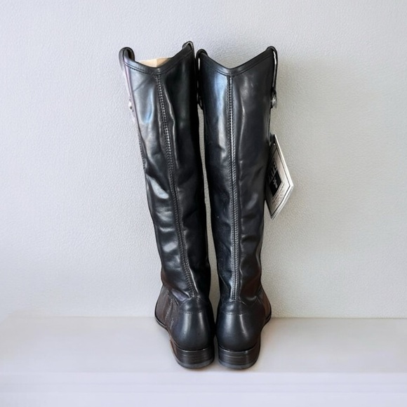 🌻NEW FRYE Melissa Button Equestrian Style Black Leather Boots || Size 5.5 - Picture 4 of 12